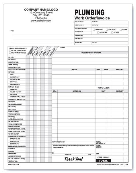 Free Printable Plumbing Estimate Forms Printable Forms Free Online