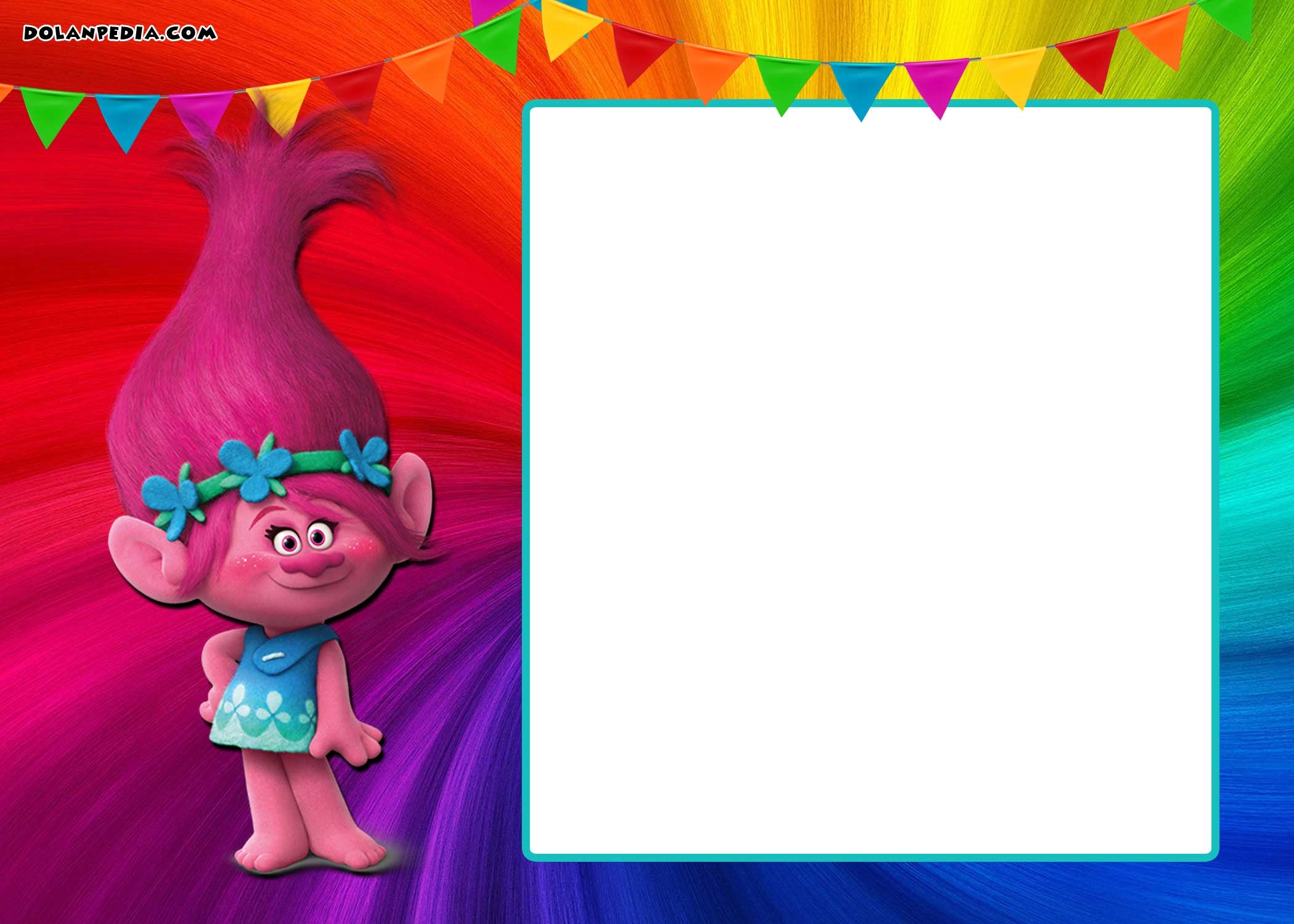 FREE Printable Poppy Trolls Birthday Invitation Template Dolanpedia