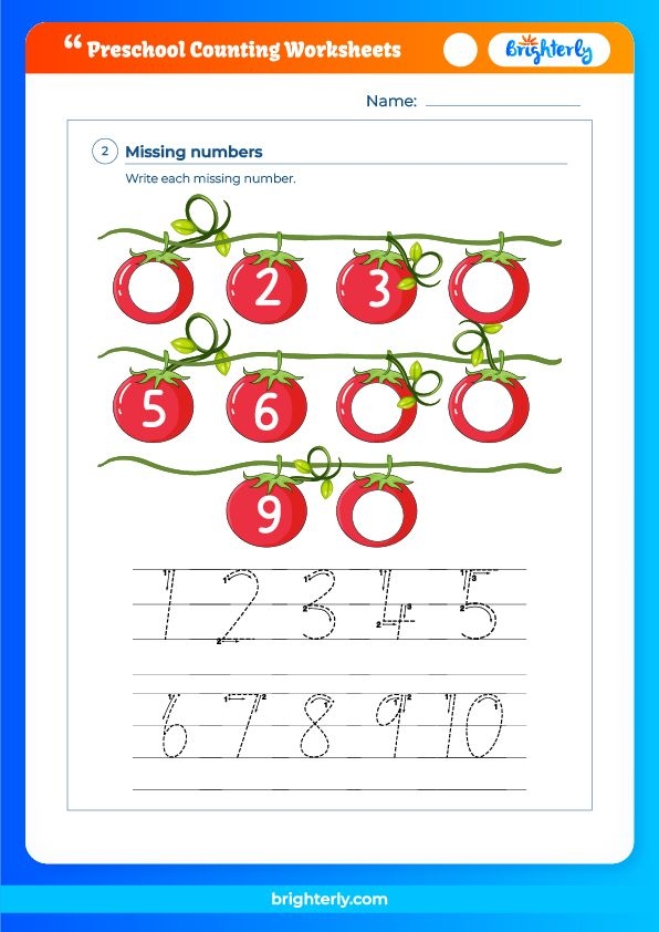 counting worksheets for preschool