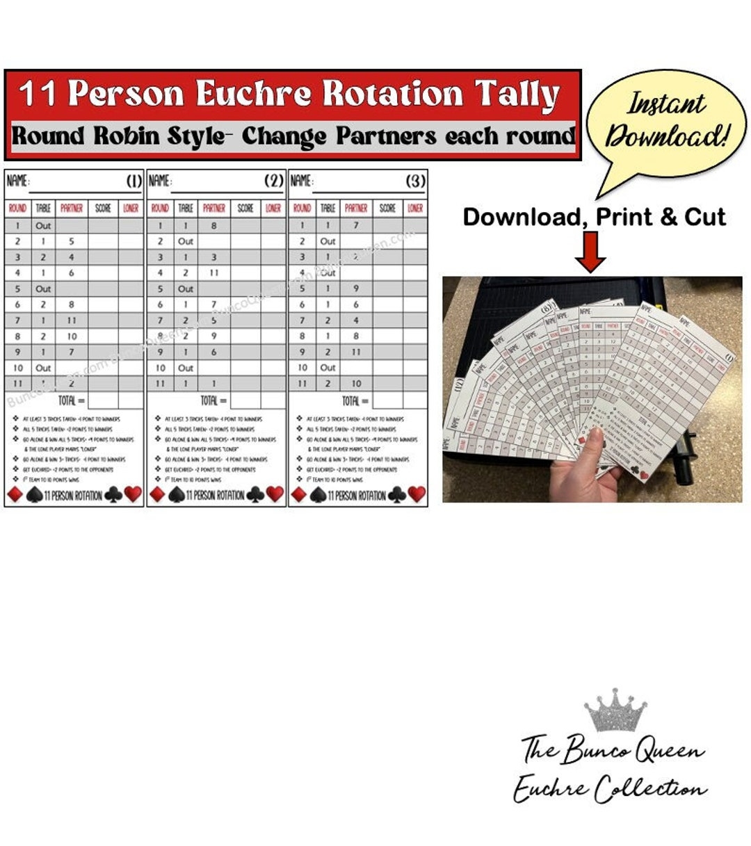 Free Printable Progressive Euchre Score Cards FREE Printables