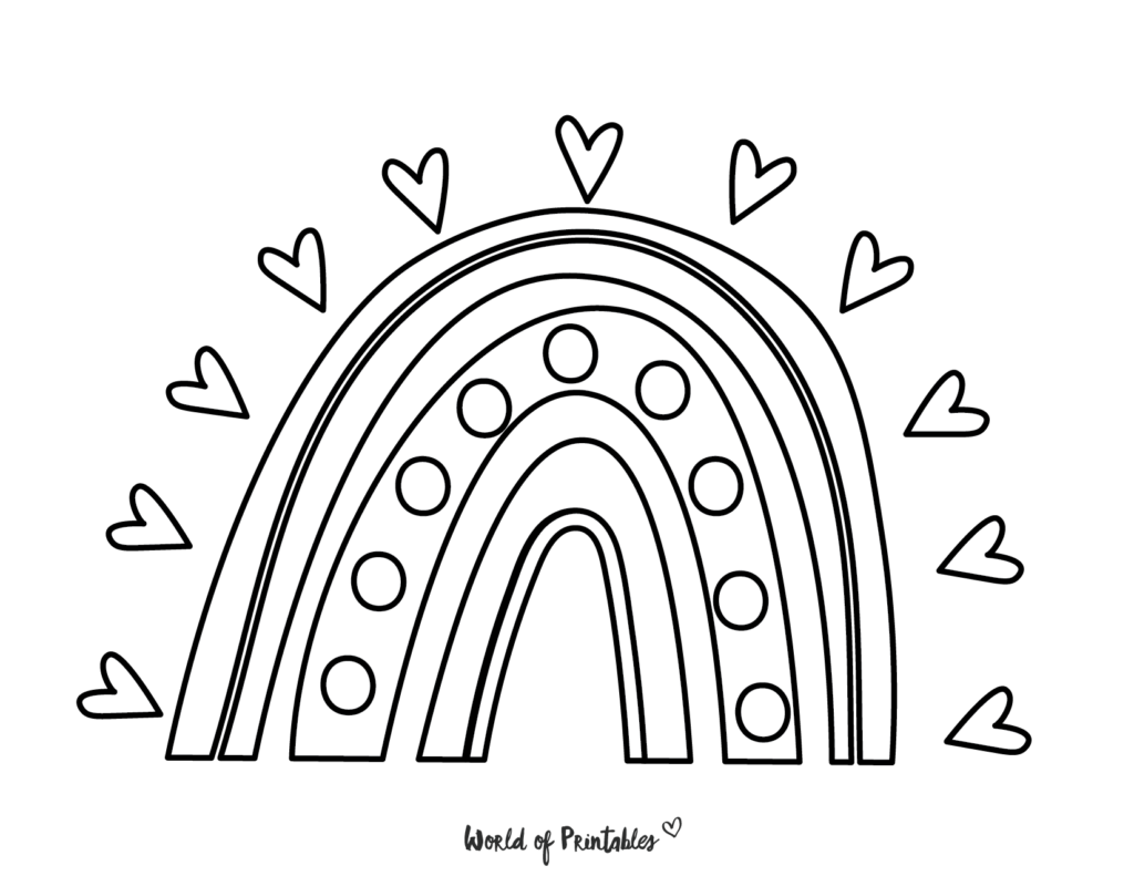 free printable rainbow coloring pages
