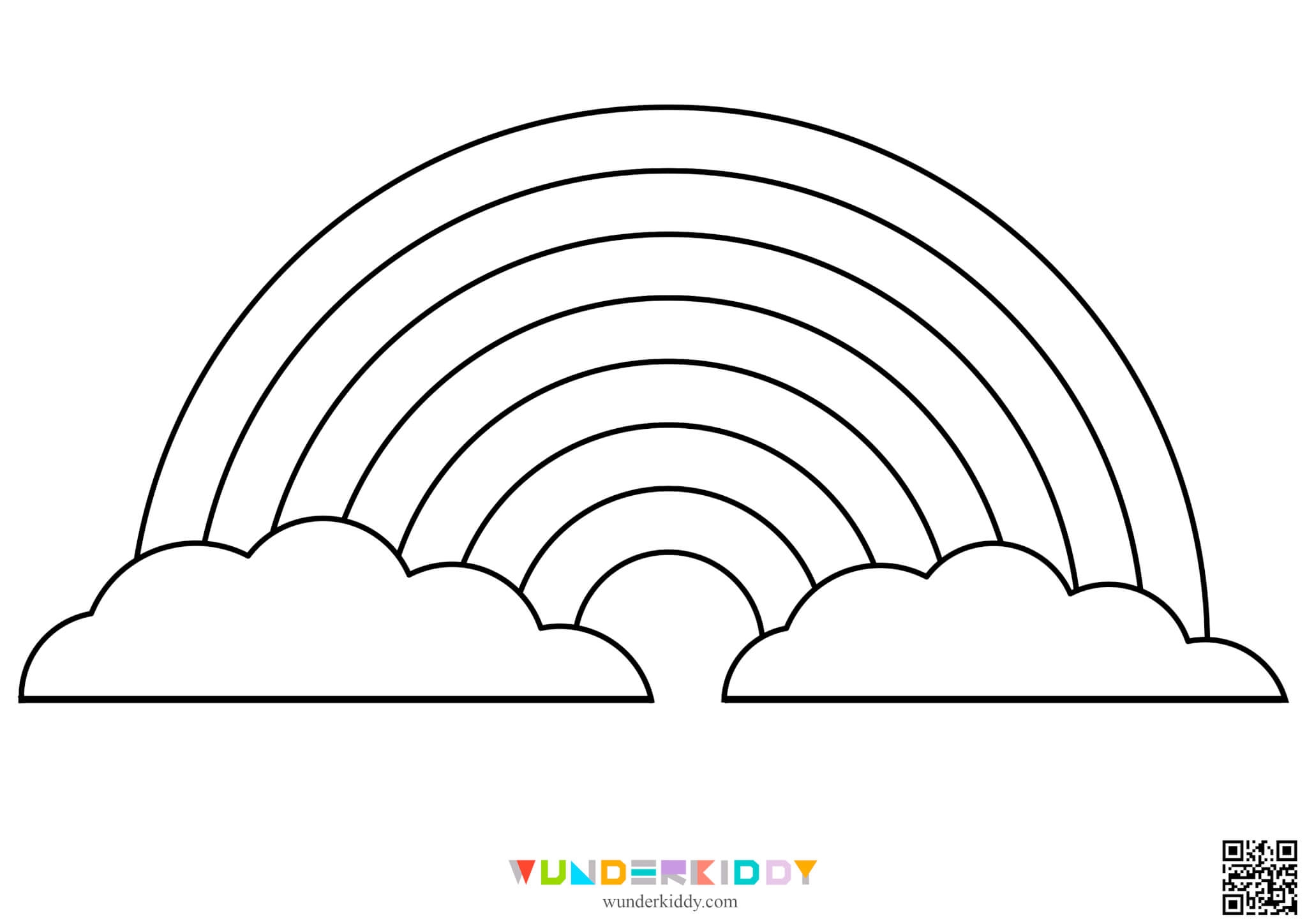 Free Printable Rainbow Template For Craft In Kindergarten Worksheets