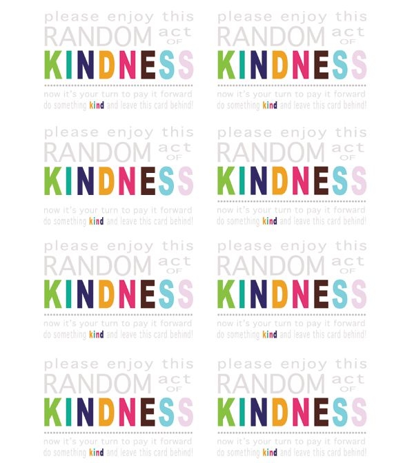 free printable random acts of christmas kindness cards