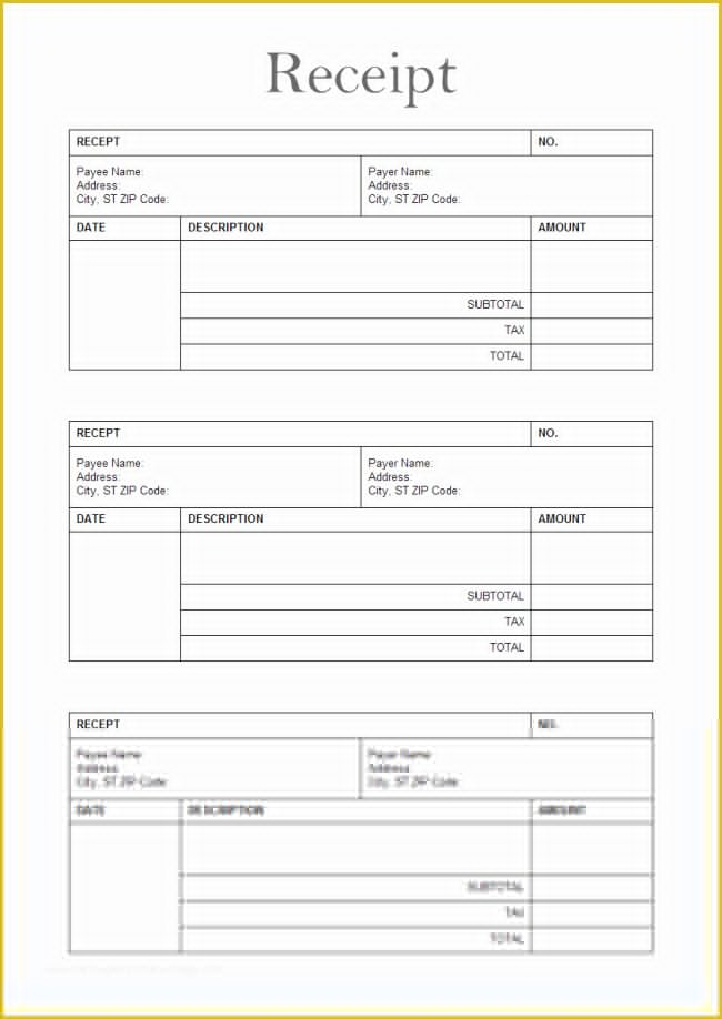 Free Printable Receipt Template Of Receipt Heritagechristiancollege