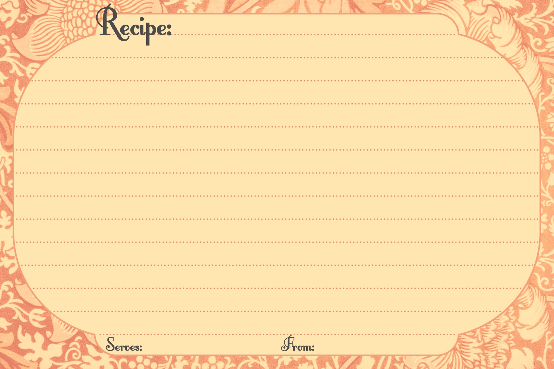 free printable recipe cards to type on