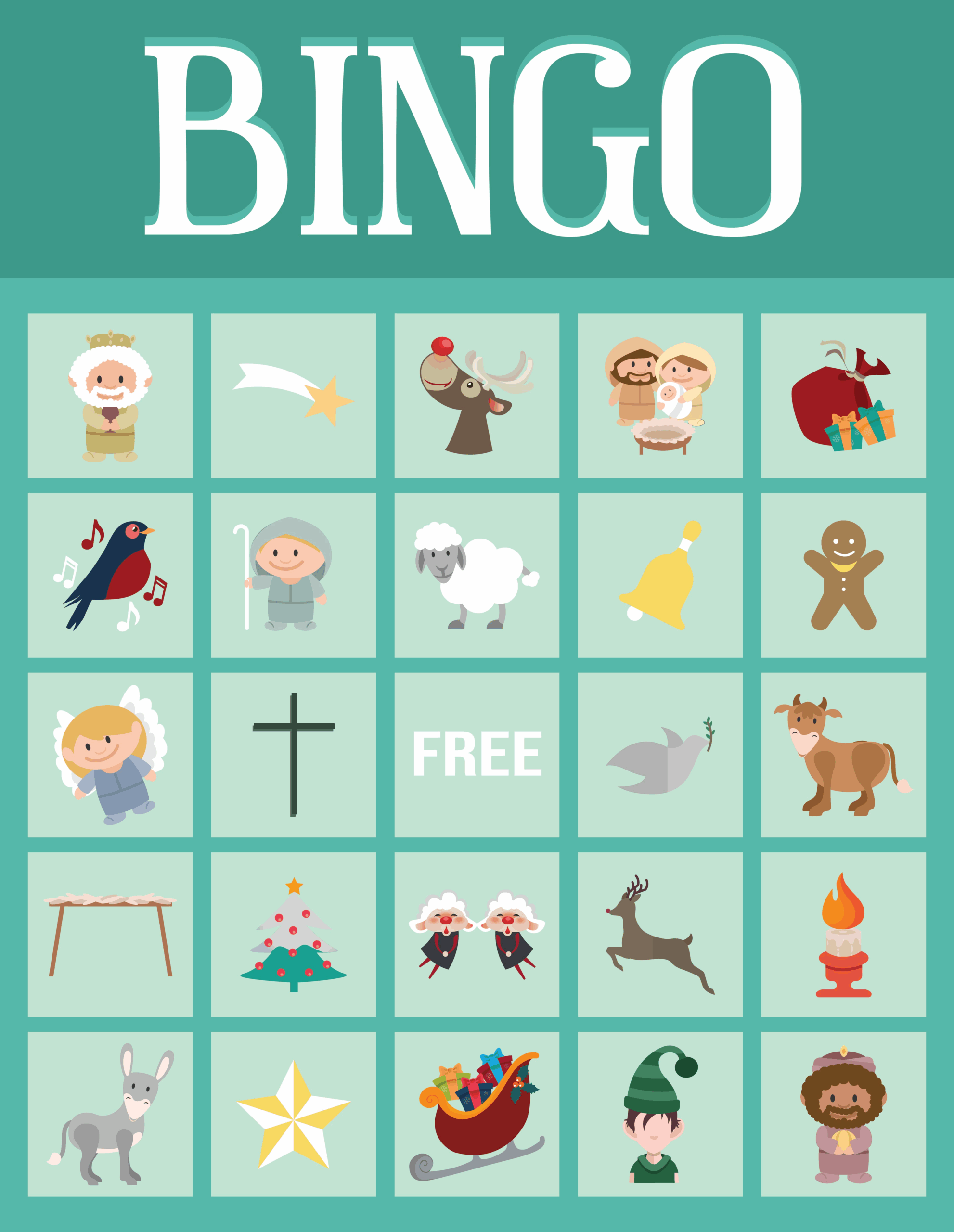 Free Printable Religious Christmas Bingo Cards Templates Printable