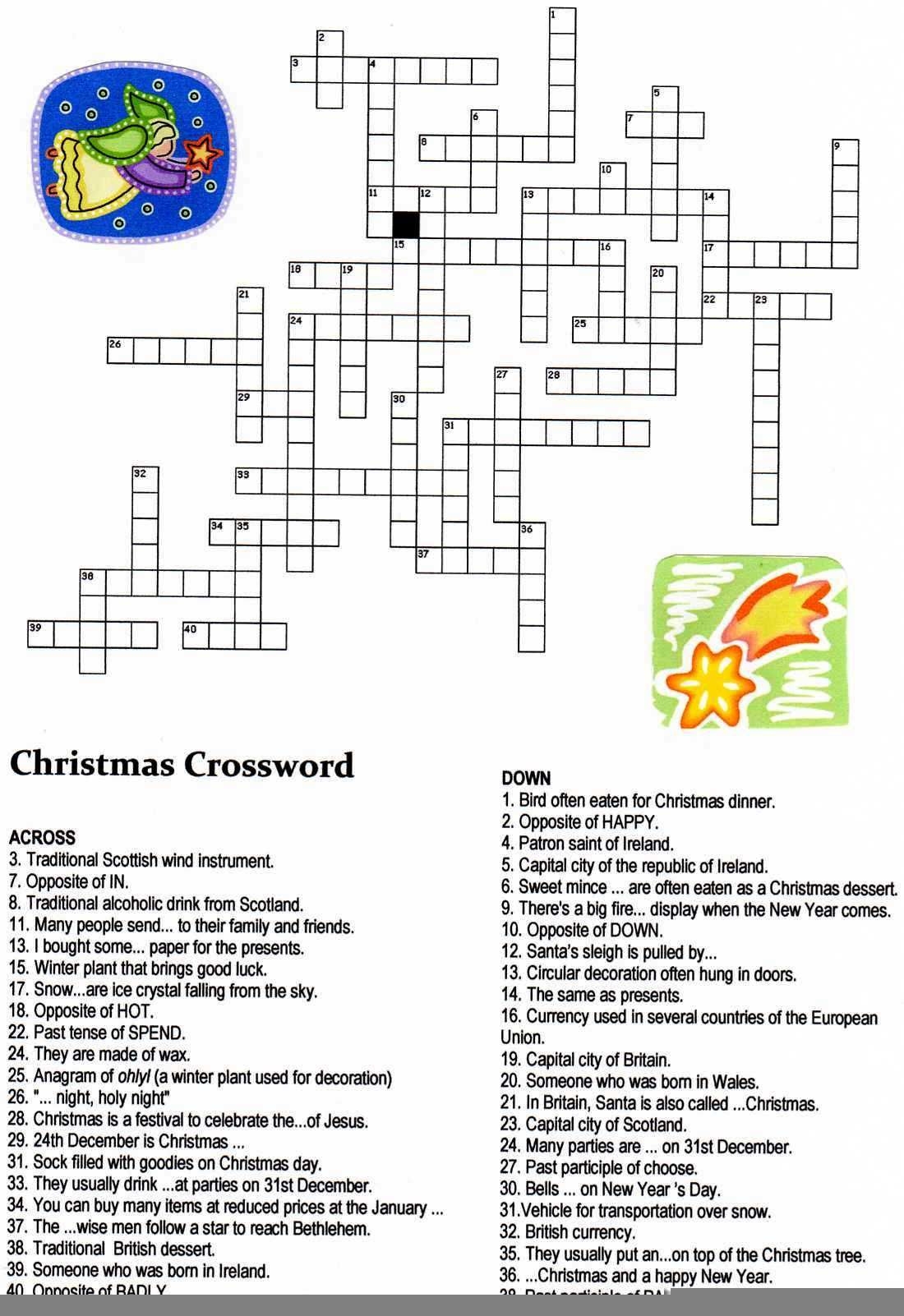Free Printable Religious Christmas Crossword Puzzles Emma Crossword