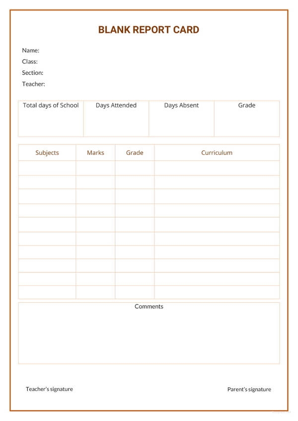 Free Printable Report Cards Printable Calendars AT A GLANCE