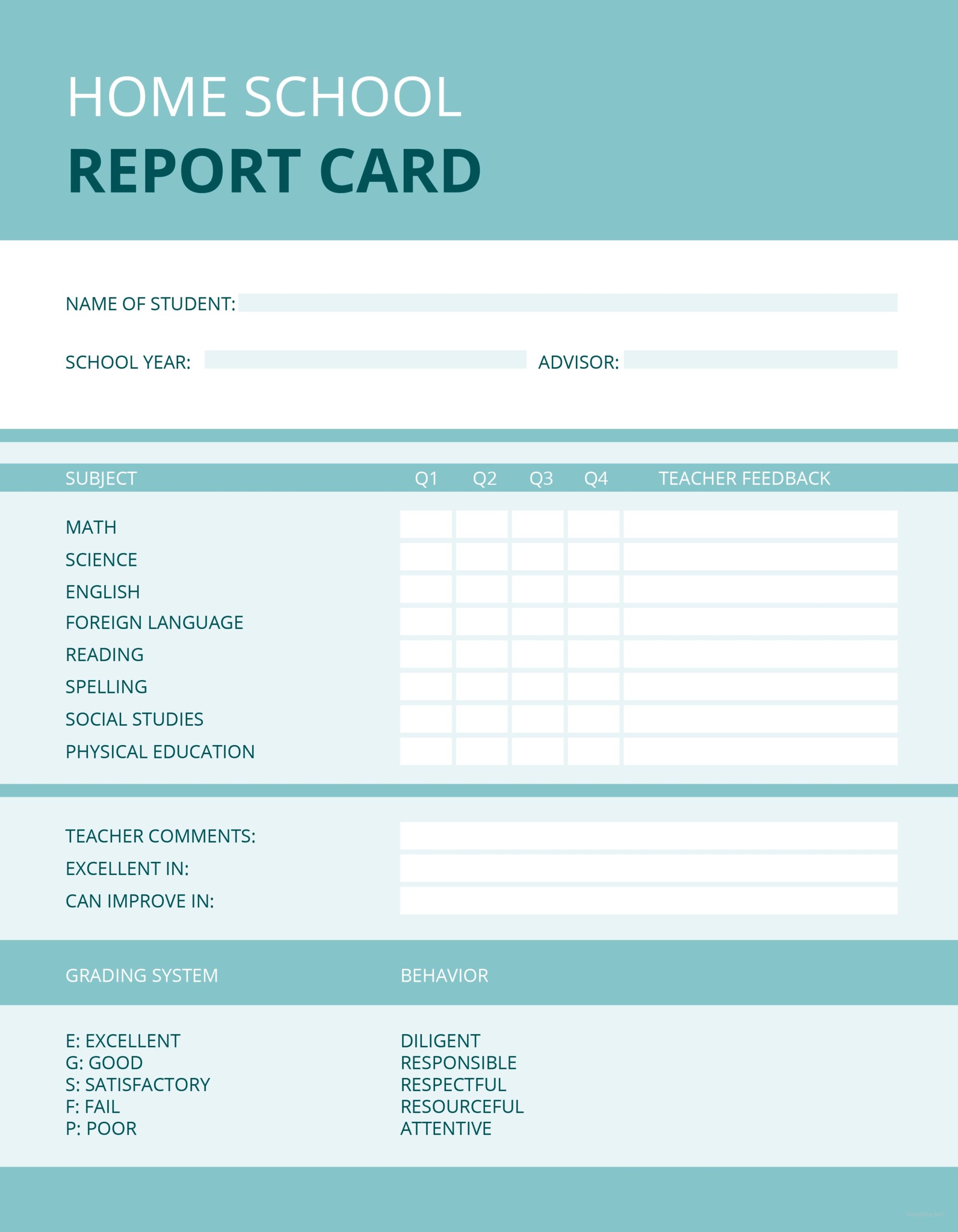 free printable report cards for students