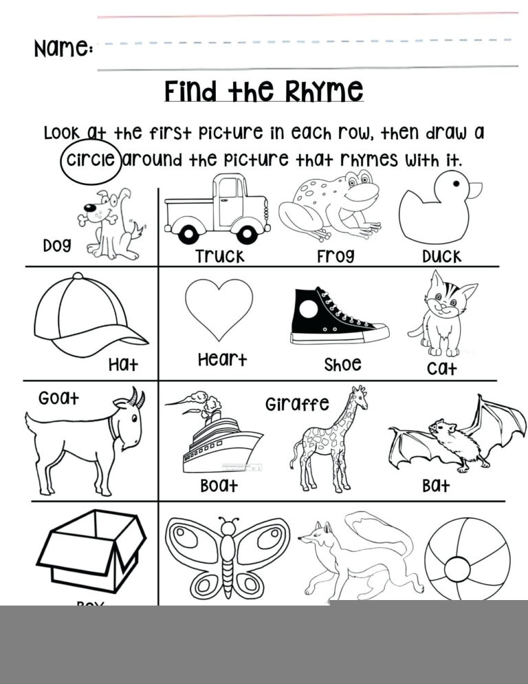 Free Printable Rhyming Cards Printable Worksheets