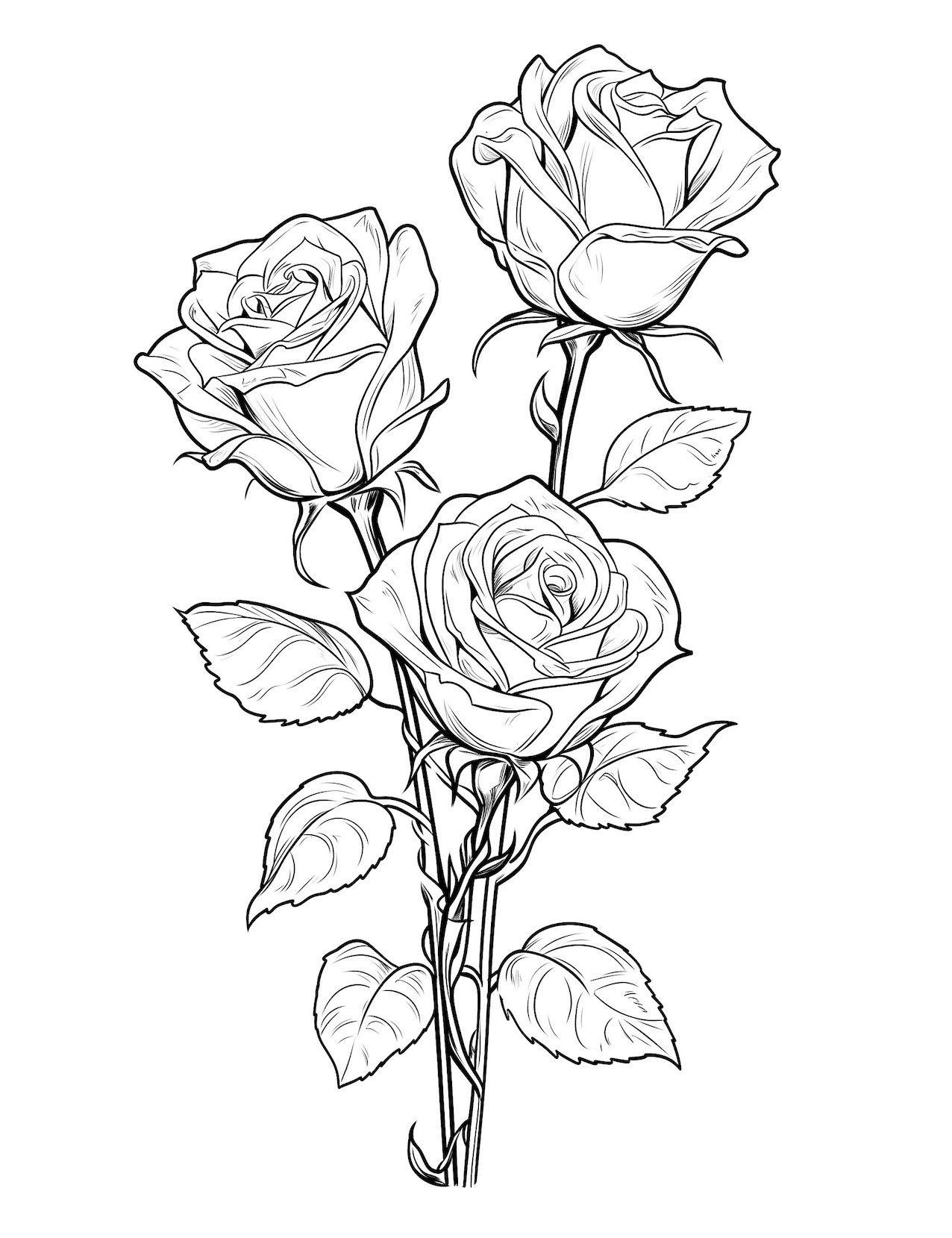 Free Printable Rose Coloring Pages