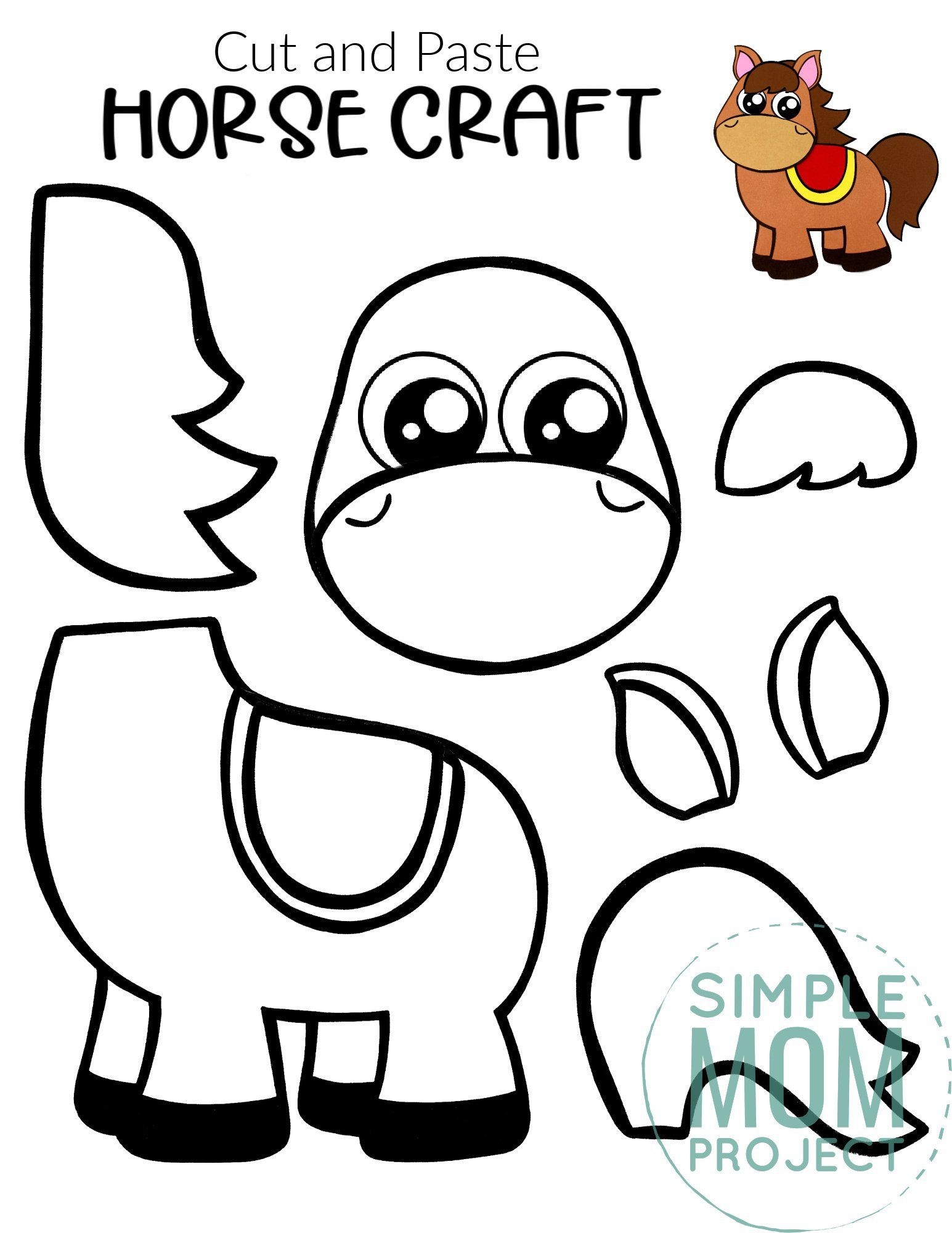 printable horse craft template