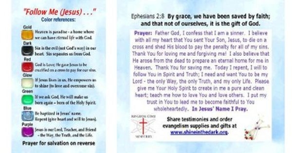 Free Printable Salvation Bracelet Cards Printable Word Searches