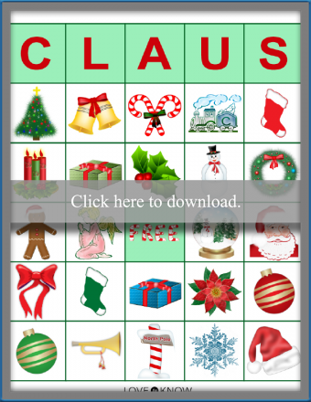 free printable santa bingo cards