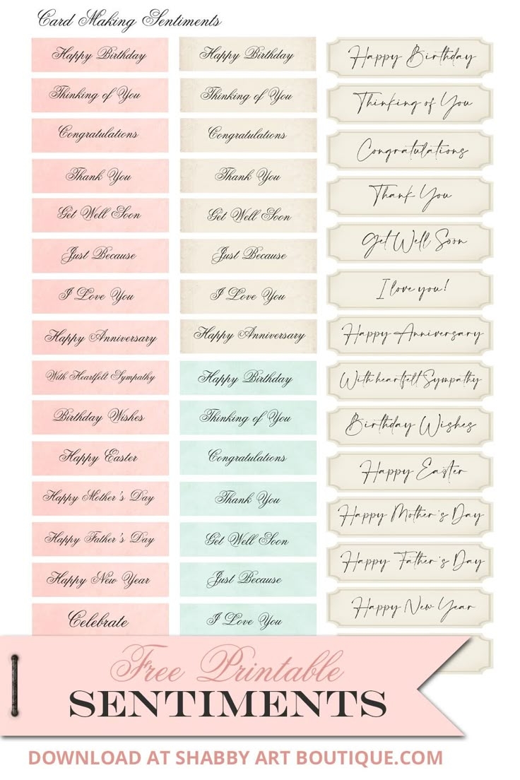 Free Printable Sentiments For Card Making