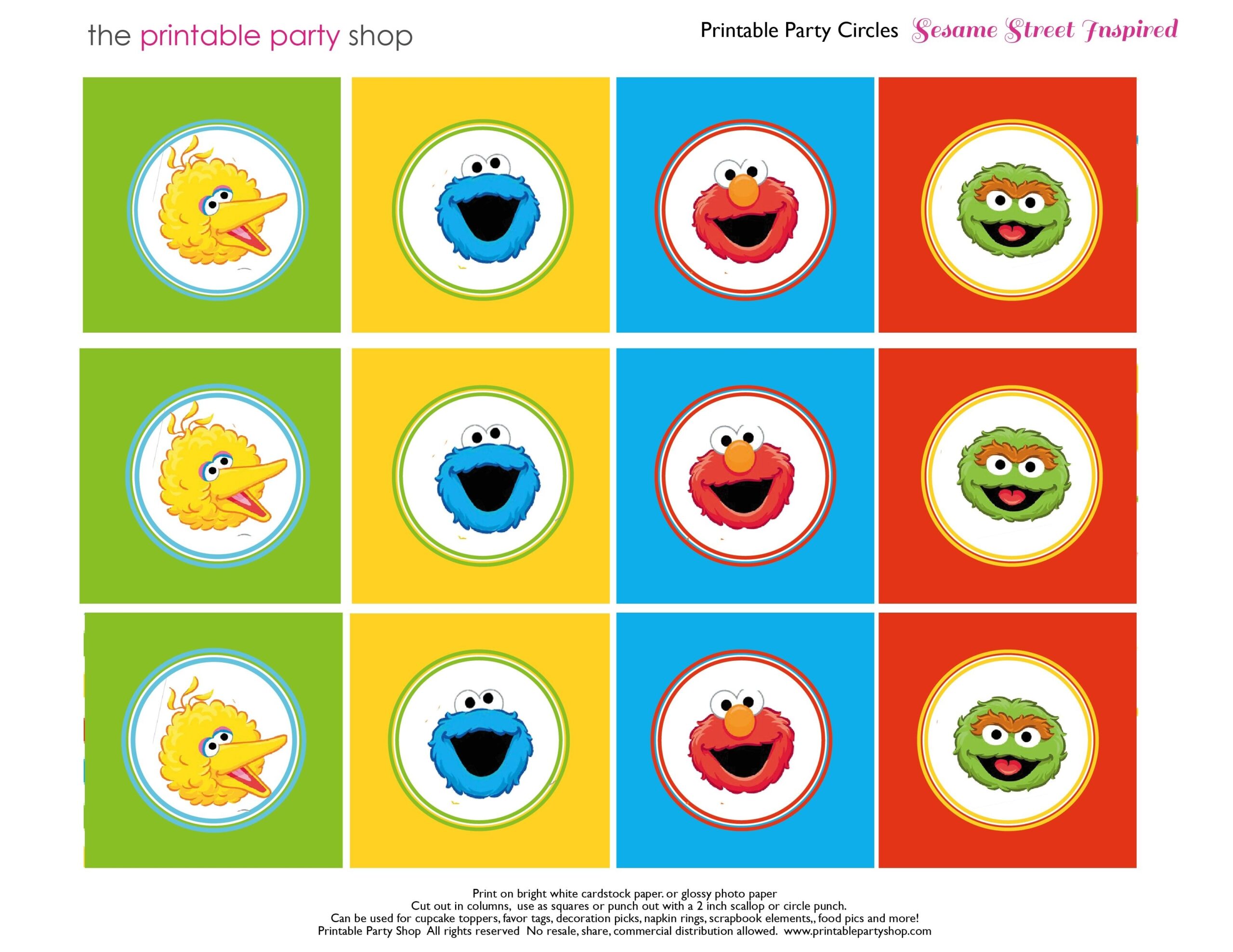 Free Printable Sesame Street Cupcake Toppers Free Printable