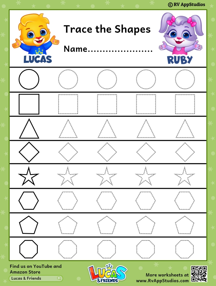 shapes tracing worksheets