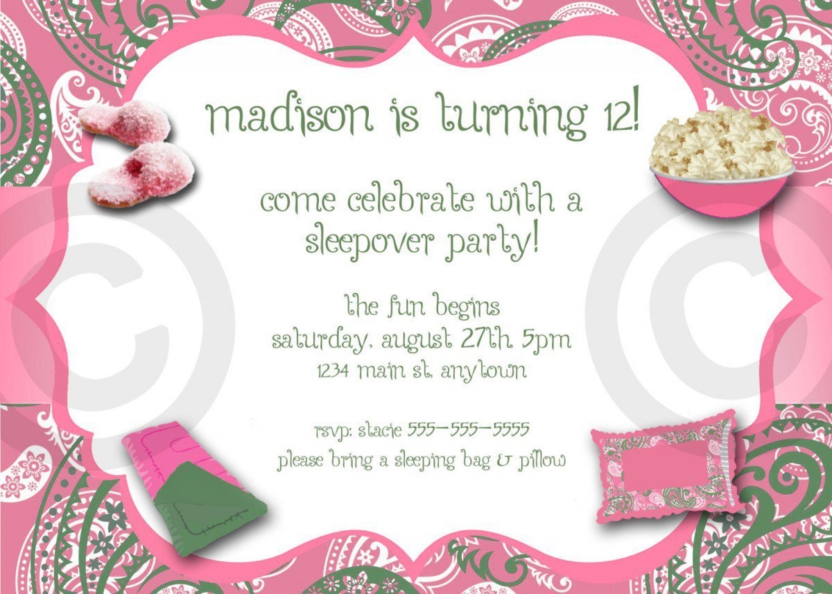 Free Printable Slumber Party Invitation Templates