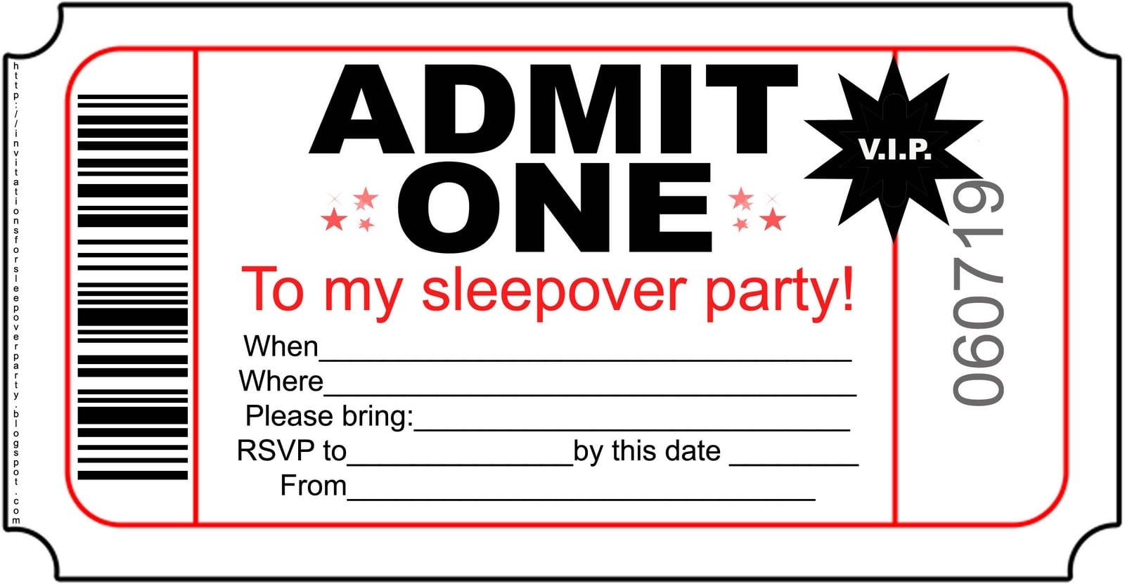 Free Printable Slumber Party Invitation Templates