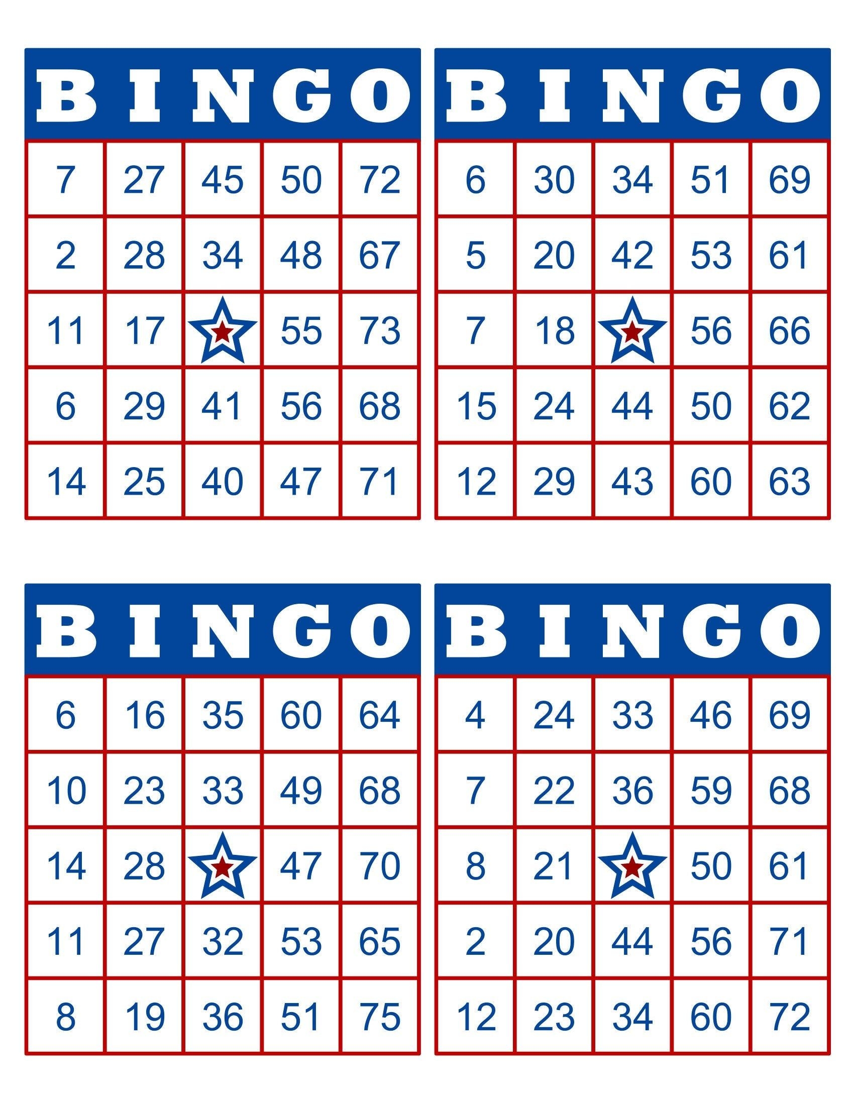 Free Printable Standard Bingo Cards Printable Templates