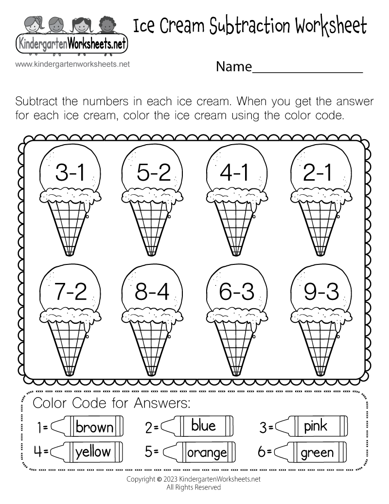 printable math worksheet for kindergarten