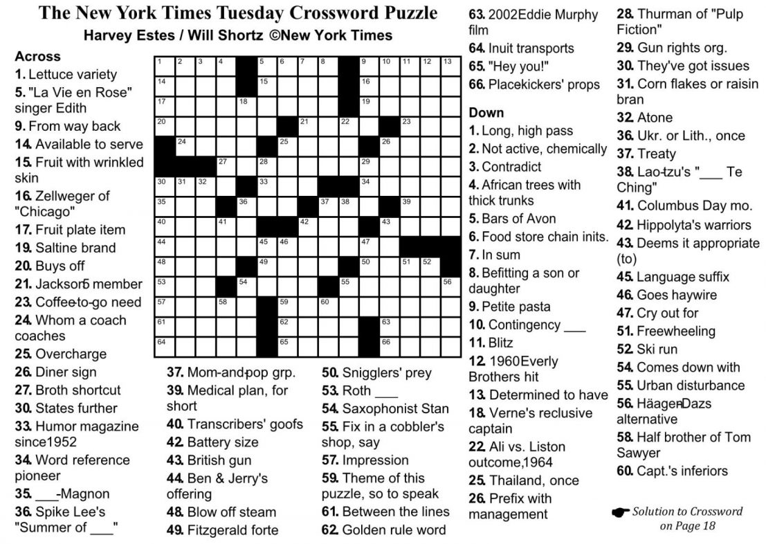printable crossword puzzles washington post