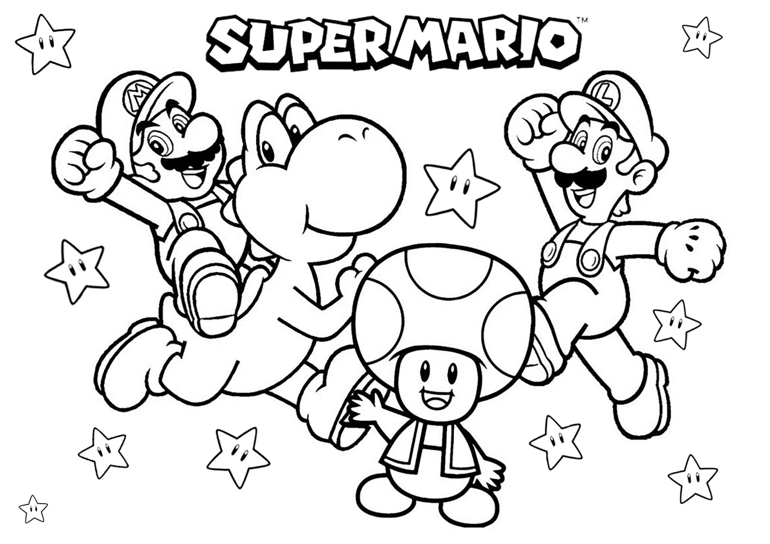 free coloring pages of mario