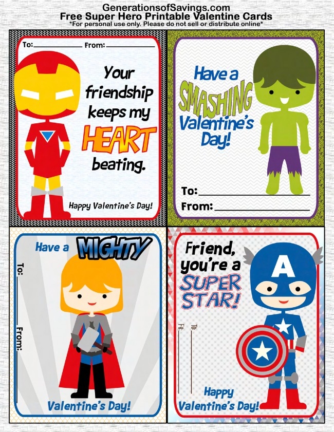 Free Printable Superhero Valentine Cards Free Templates Printable