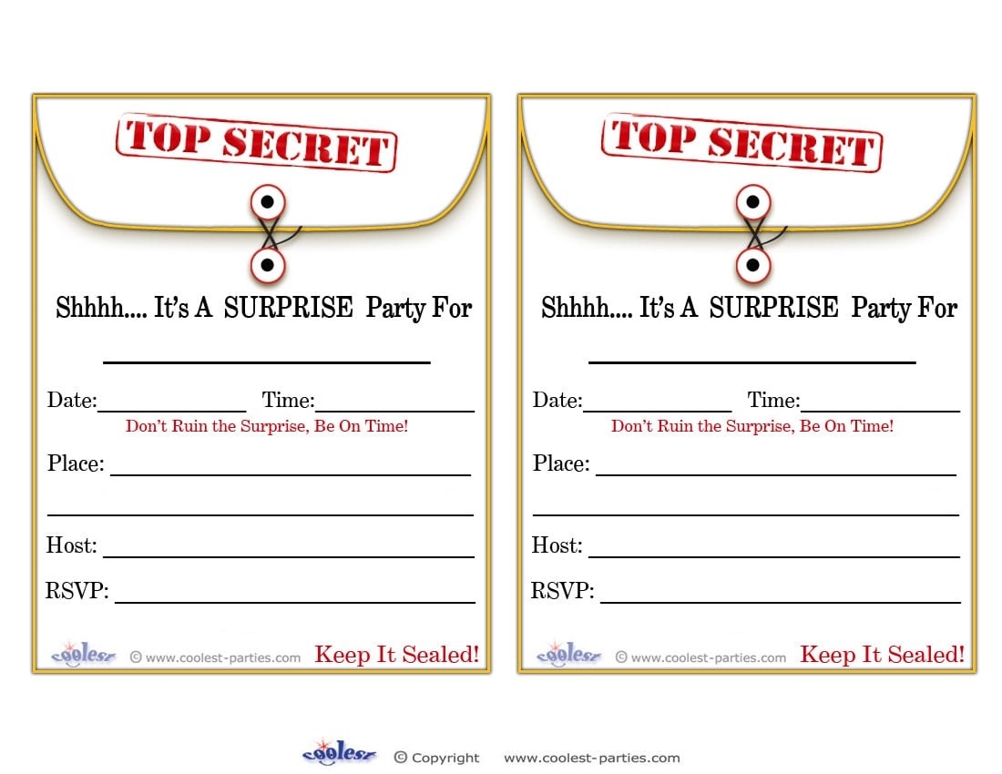Free Printable Surprise Birthday Party Invitations Templates