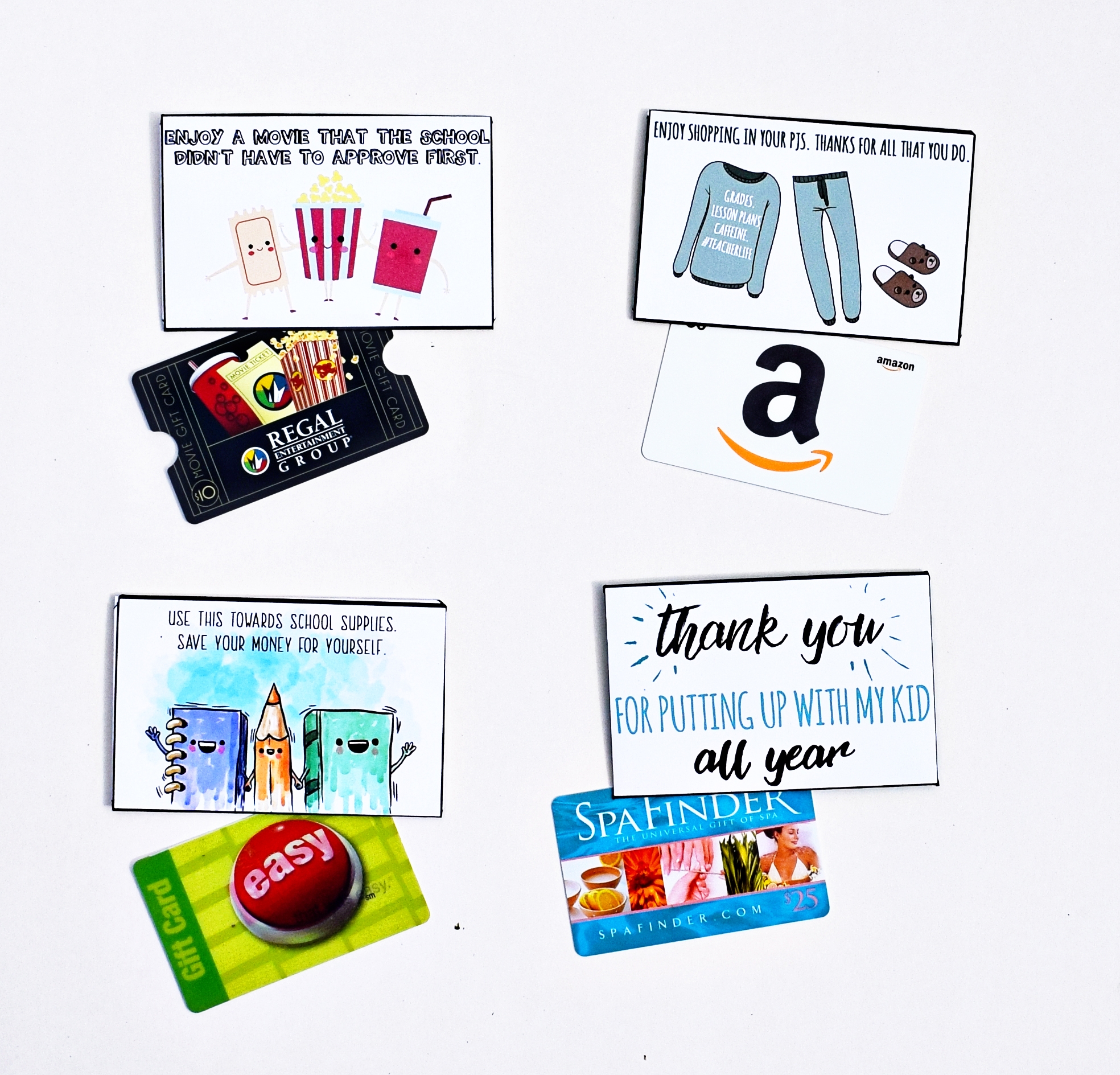 Free Printable Teacher Gift Card Holders