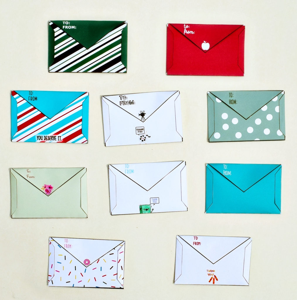 Free Printable Teacher Gift Card Holders