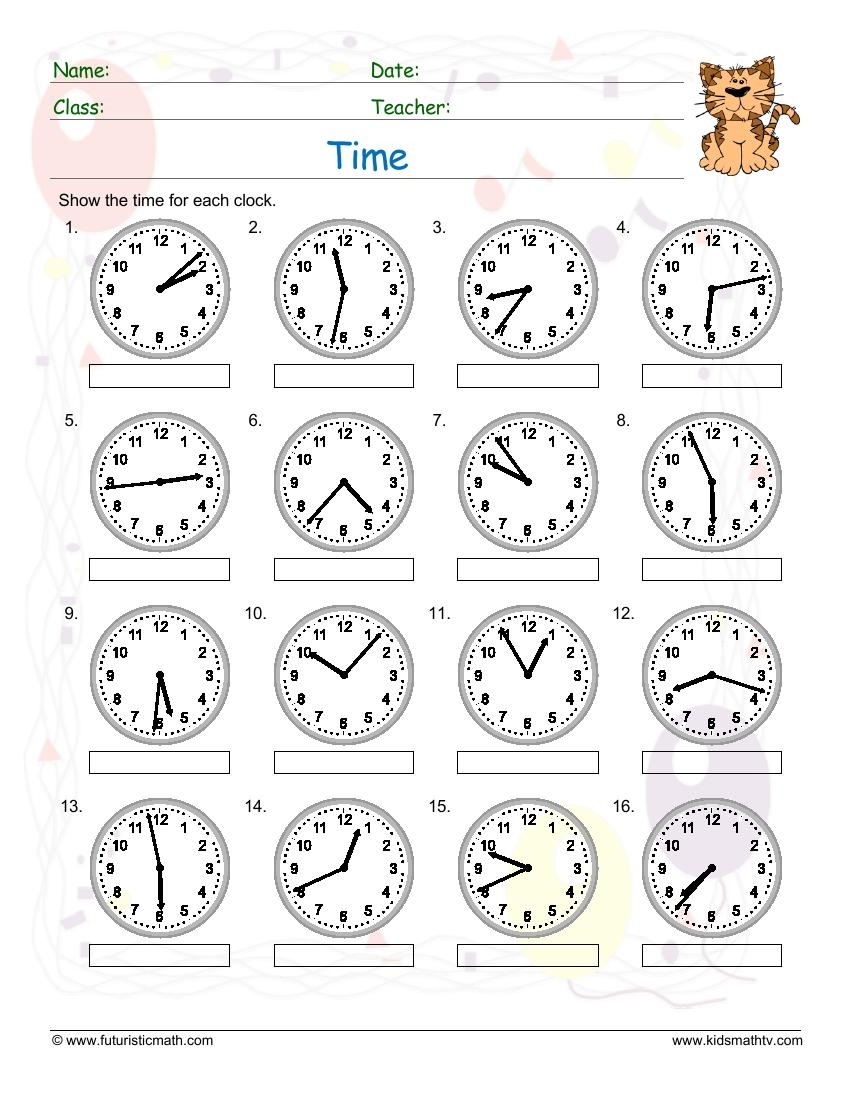 free printable time worksheets