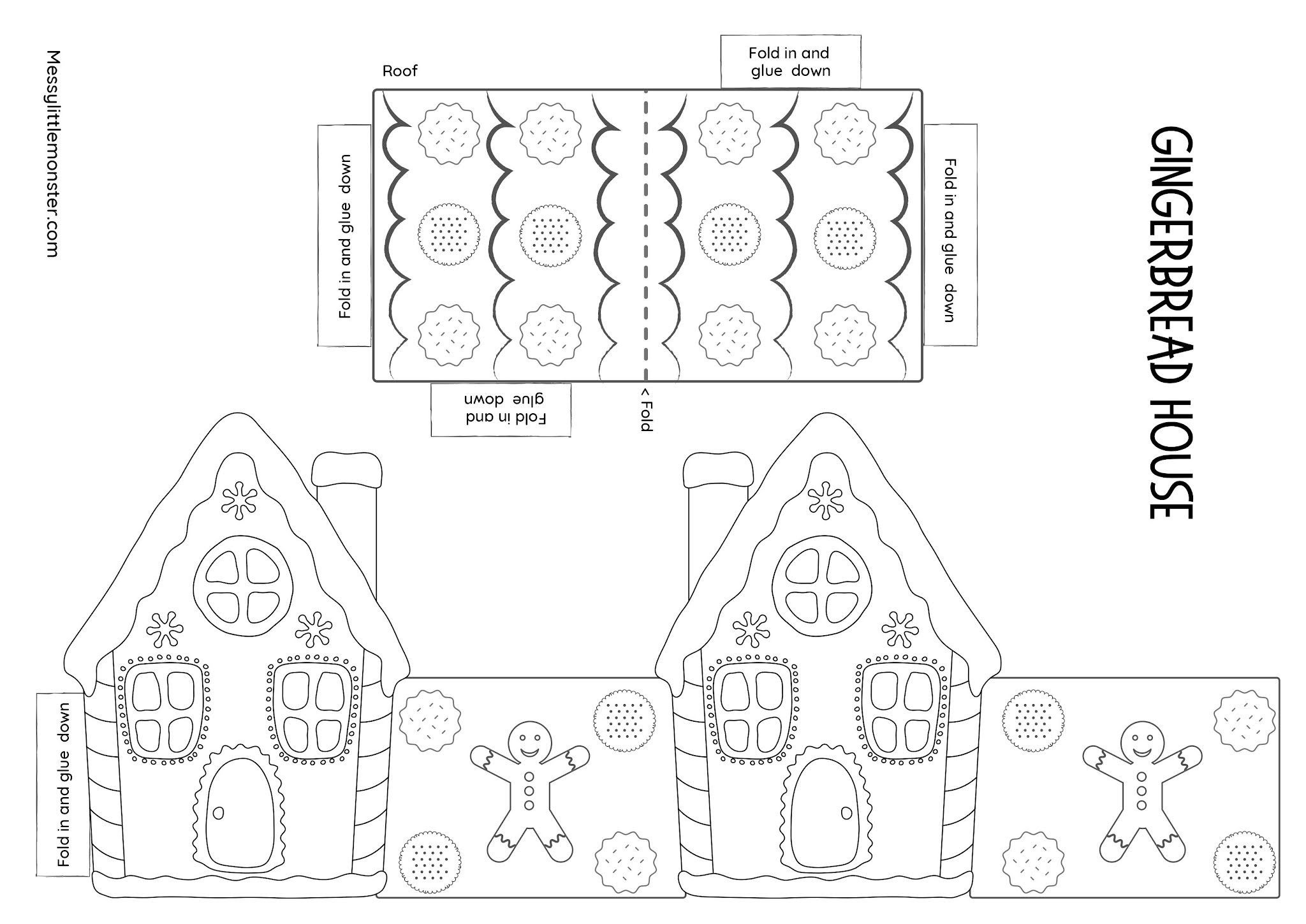 gingerbread house template printable free