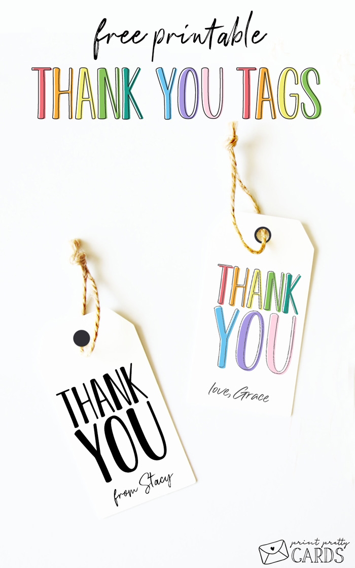 Free Printable Thank You Tags Print Pretty Cards Worksheets Library