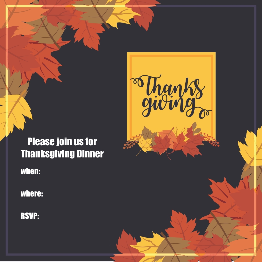 free thanksgiving invitation template