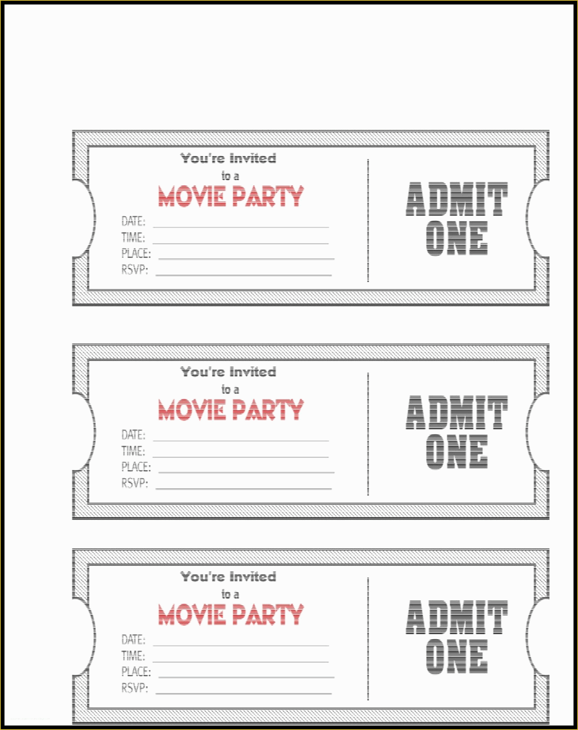 Free Printable Ticket Template Of Free Printable Admit E Ticket