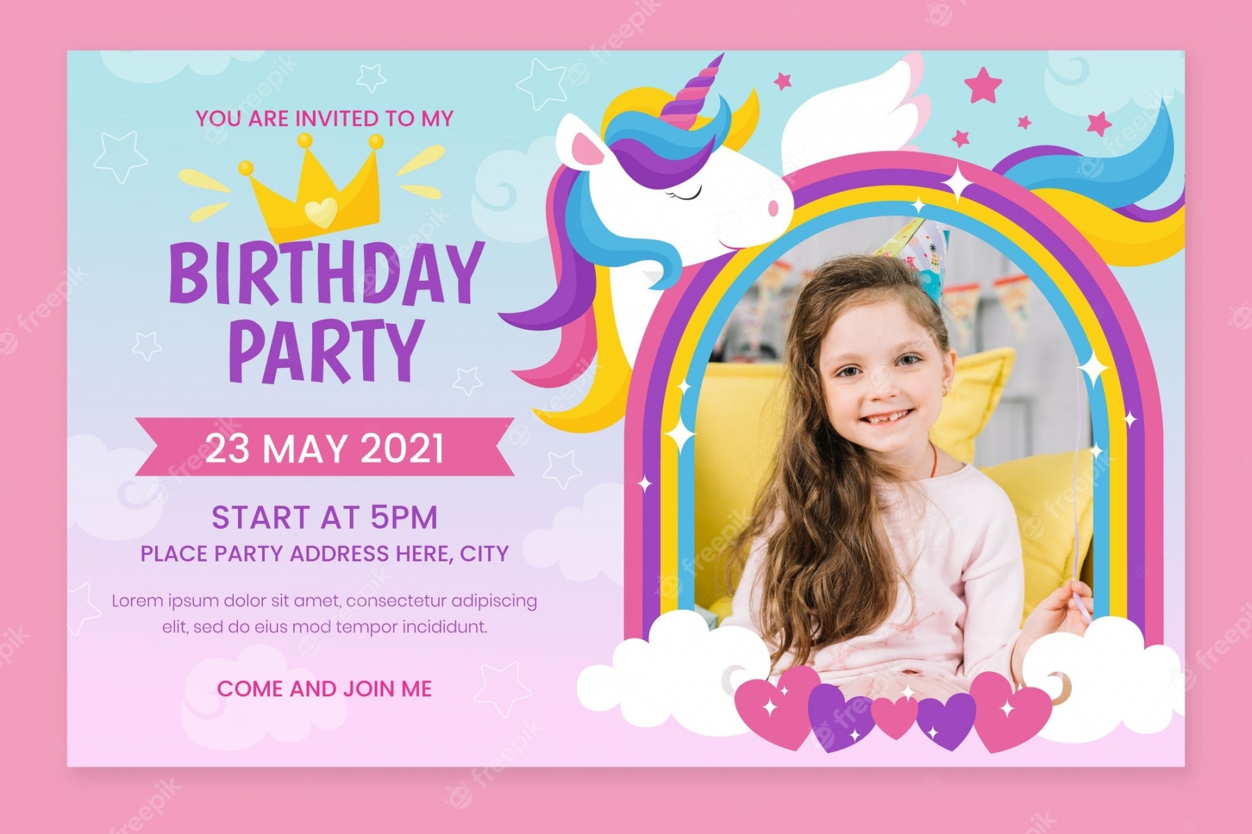 Free Printable Unicorn Birthday Card Template FREE Printable A Z