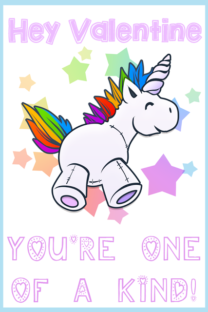 free printable unicorn valentine cards