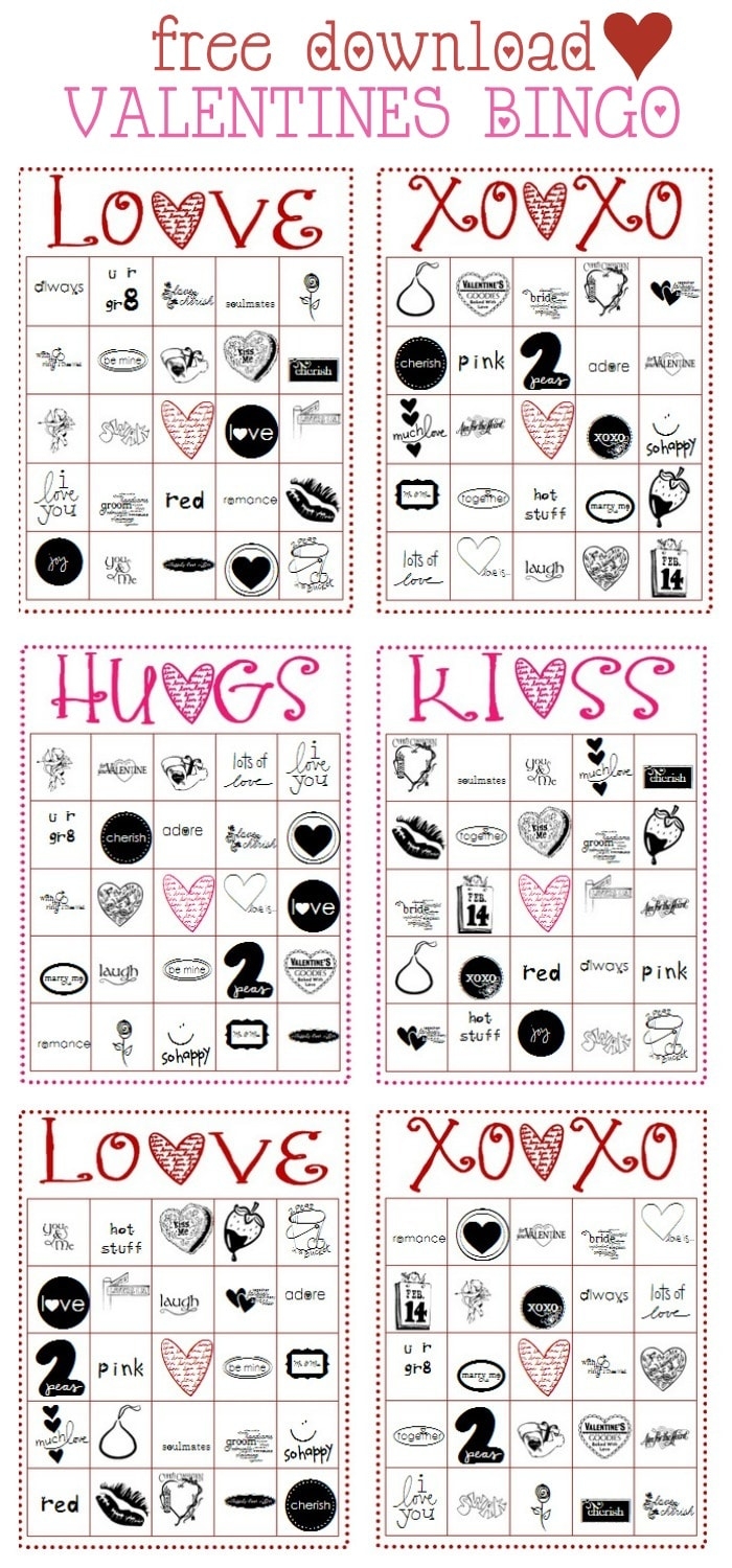free printable valentine bingo cards for large groups