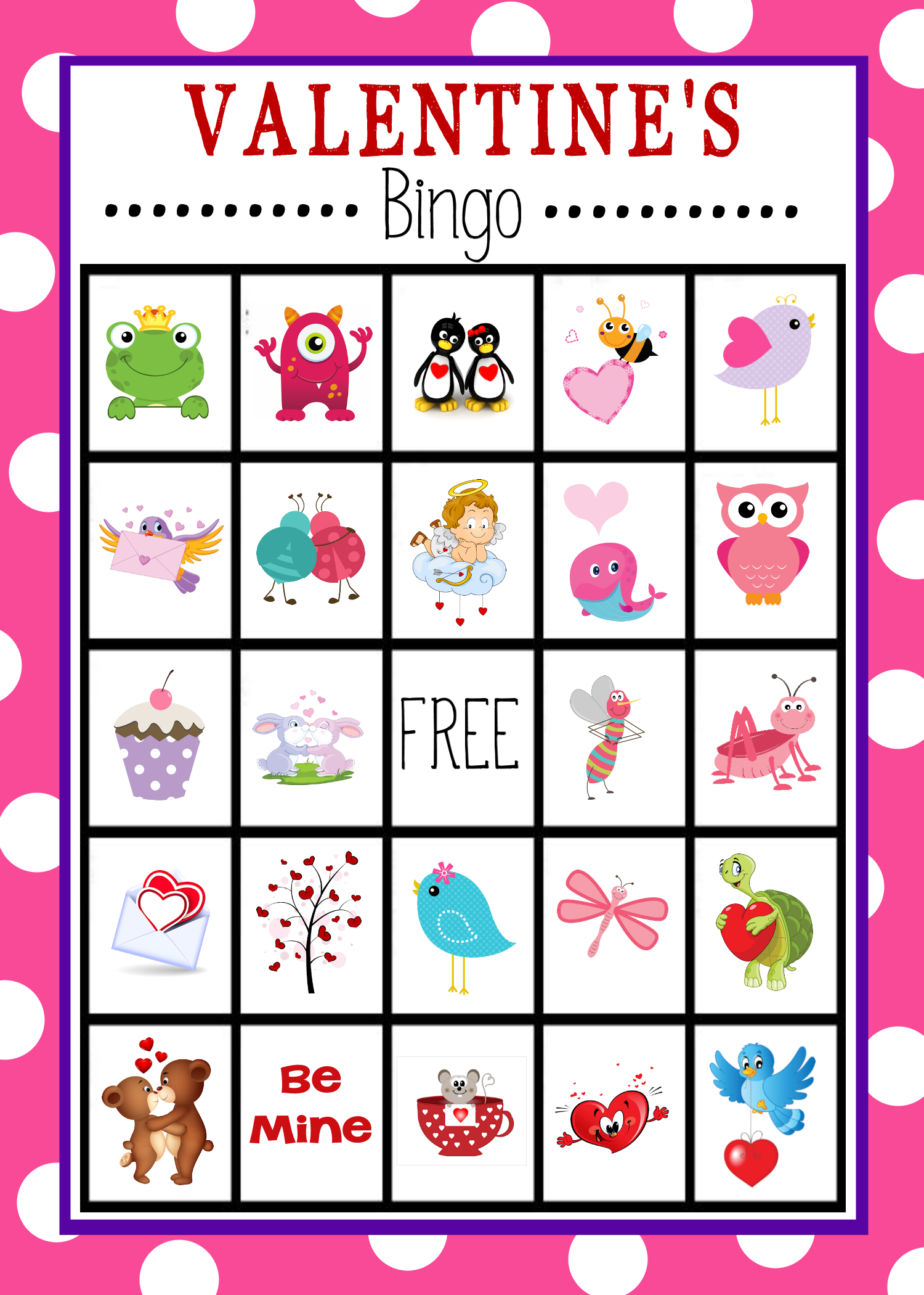 Free Printable Valentine Bingo Cards