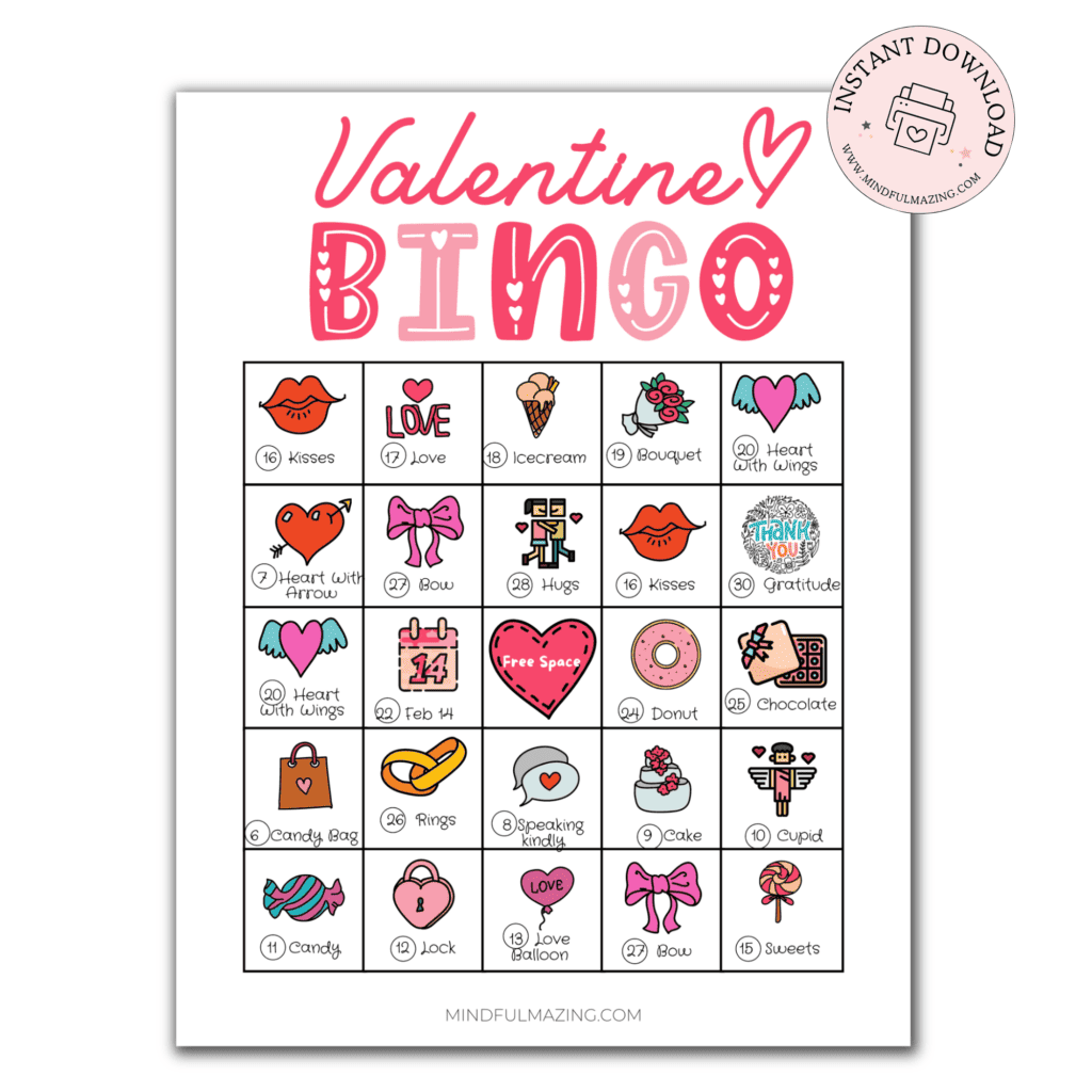free printable valentine bingo cards pdf