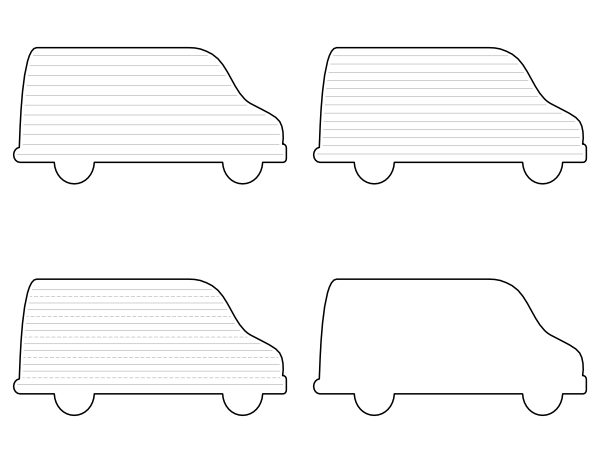 Free Printable Van Shaped Writing Templates