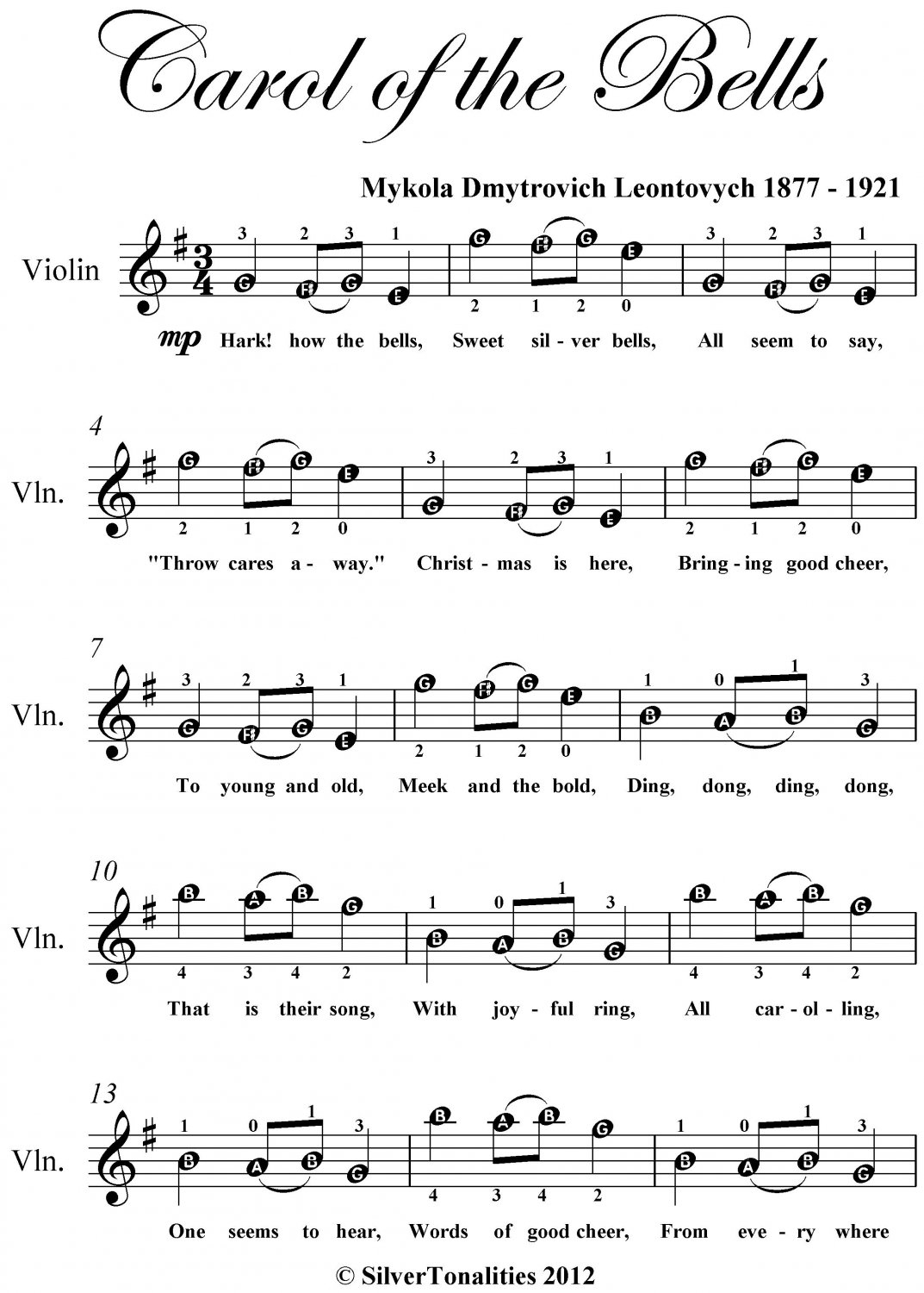 Free Printable Violin Sheet Music Beginner Violin Tunes Sheet Music For 