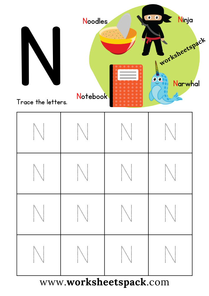 printable worksheets letter n