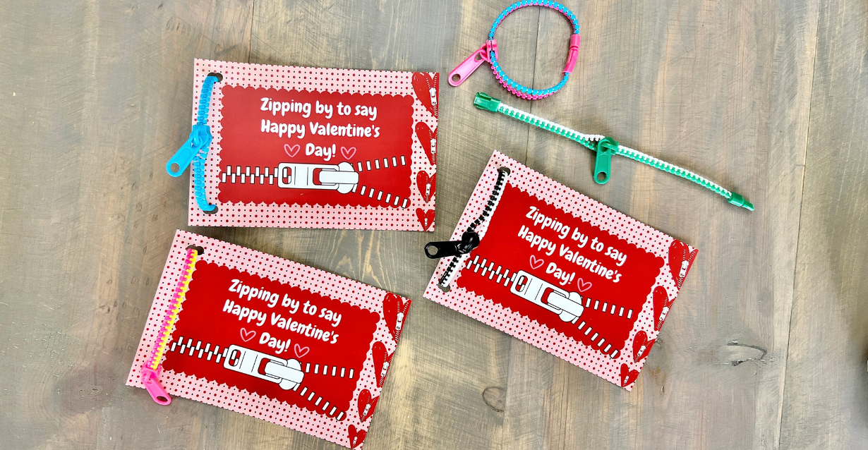 Free Printable Zipper Bracelet Valentine Card Seeing Dandy Blog