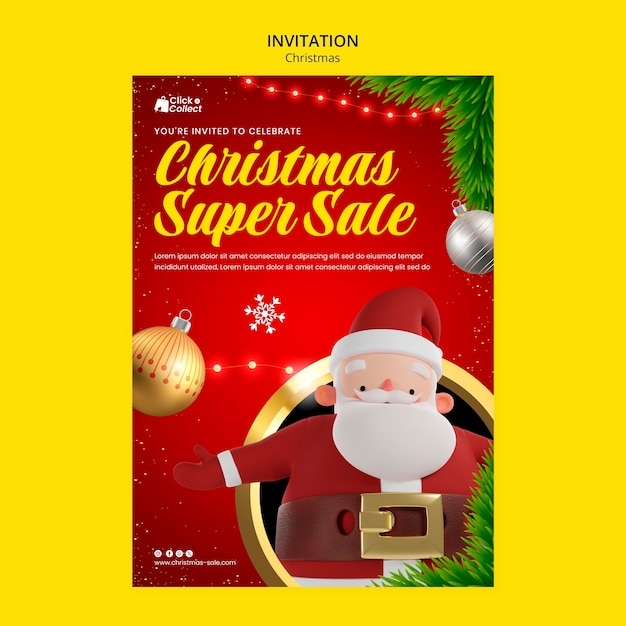 christmas celebration invitation template