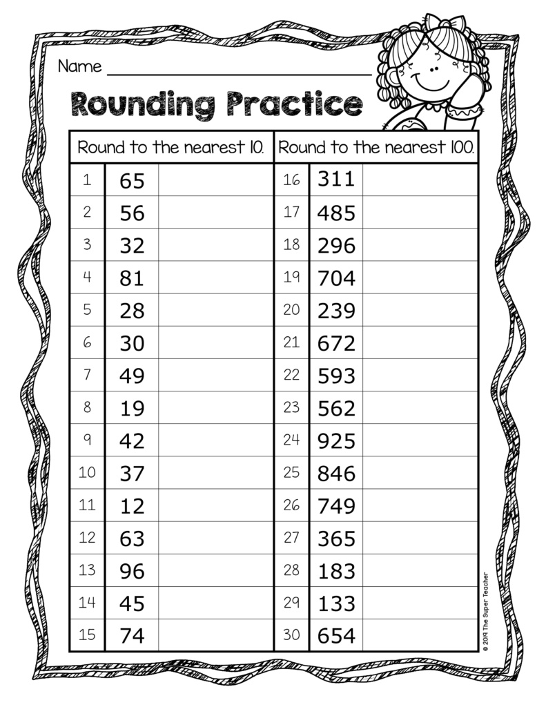 rounding worksheet
