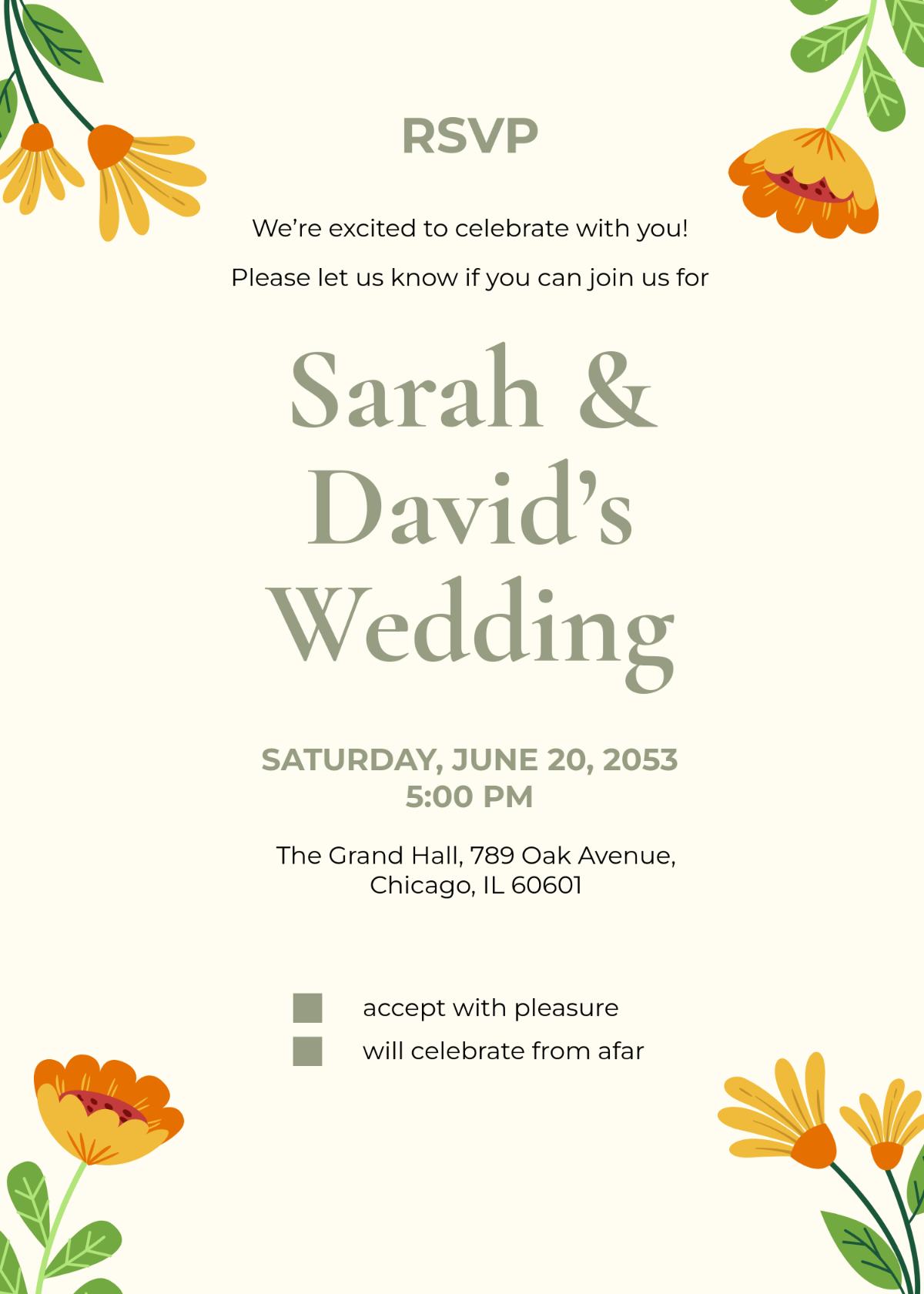 Free RSVP Card Invitation Template To Edit Online