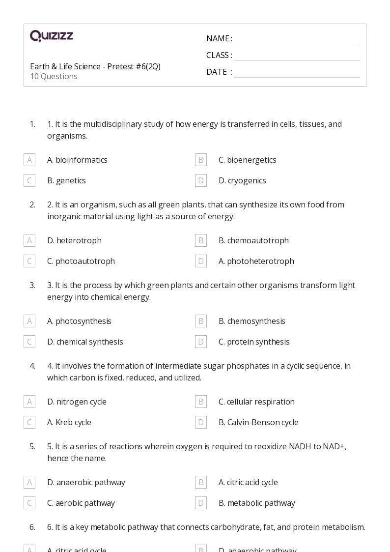 Free Science Test Worksheet For 6th Graders Download Free Science Test 