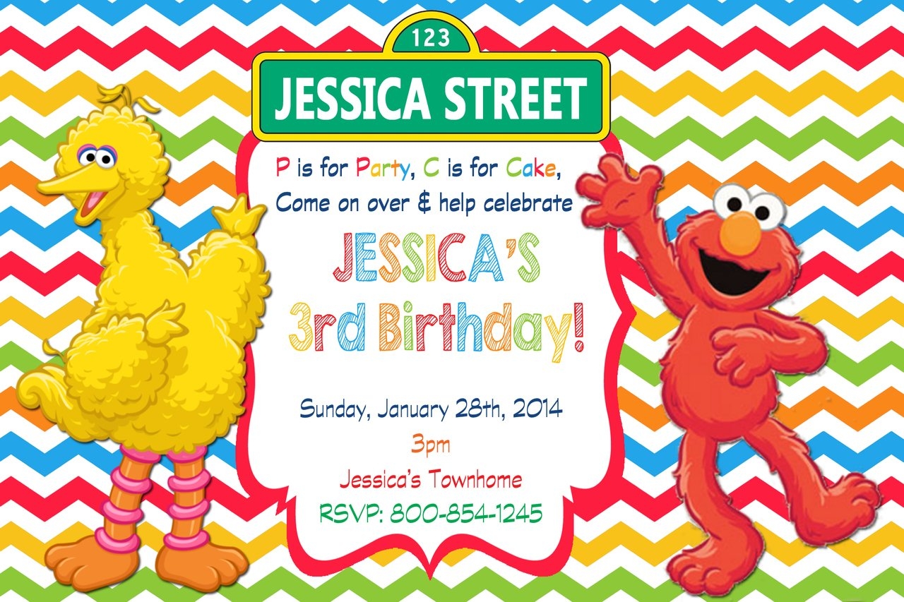 Free Sesame Street Templates Invitations